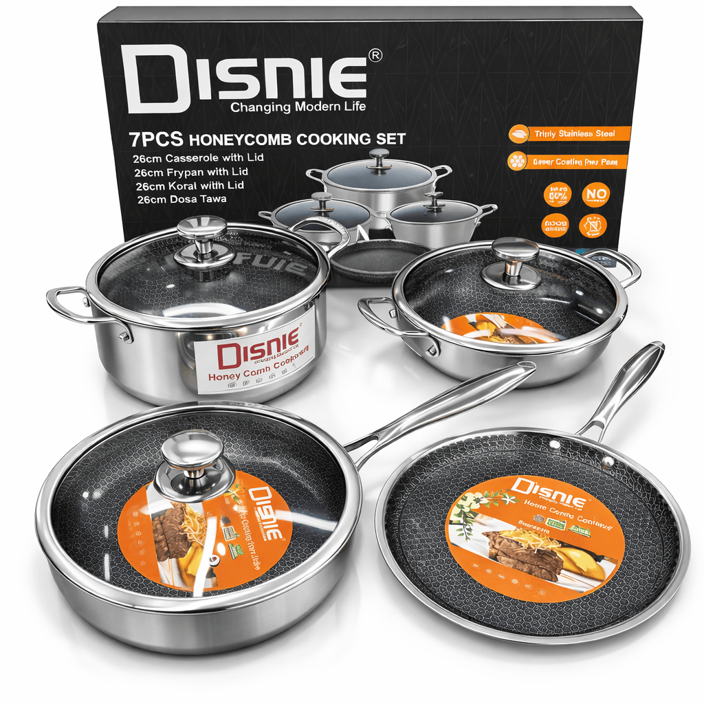 Disnie 7 Pcs SUS 316 Honeycomb Cooking Set with Gift